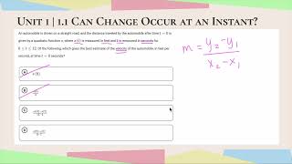 Average Rate of Change  AP Calc AB Unit 11 MCQ [upl. by Nicodemus]