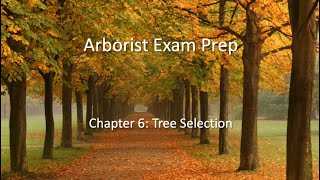 Arborist Exam Prep Chapter 6  Tree Selection [upl. by Rebme]