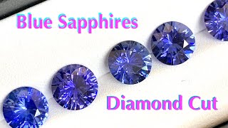 Brilliant Cornflower Blue Sapphire Rounds Diamond Cut  Precision Cut Vibrant and Strong Flashes [upl. by Notrab698]