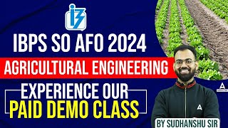 IBPS AFO 2024 SUPER 500  Agriculture Engineering  DEMO CLASS  by Sudhanshu sir [upl. by Novaelc]