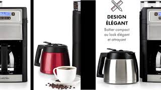 Klarstein Aromatica II Duo  Machine à café avec moulin Cafetière filtre 1000 W NOIR ET ROUGE [upl. by Eissen]