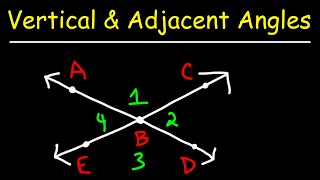 Vertical Angles and Adjacent Angles  Geometry [upl. by Assirral884]