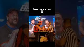 Devon Larrat vs Morozov 💀😱 shortsfeed armwrestler shortsviral armwrestling [upl. by Ojyram]