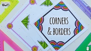 CORNERS amp FRAMES ❤ BORDER DESIGNS ON PAPER ❤ BORDER DESIGNS FOR PROJECTS [upl. by Areic609]