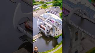 The Falkirk Wheel turning in just 4 minutes real time to link 2 canals😊 falkirk scotland drone [upl. by Granger315]