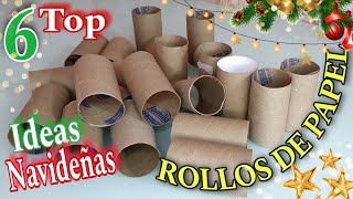 TOP 6 MEJORES Ideas Navideñas con ROLLOS de PAPEL HigiénicoAmarás cada una de ellas Recopilatorio [upl. by Otter]