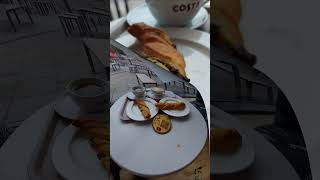 Midday snack Costa Coffee Winterstoke Road ☕️ 😋 Flatwhite Americano Chocolatetwist Cheesetwist [upl. by Ecnaret]