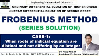 Frobenius Method  Series Solution of Differential Equation  Frobenius Method Case1 [upl. by Otsirc]