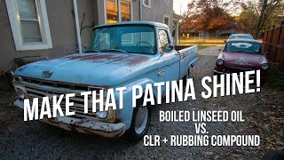 Patina polishing methods compared CLR boiled linseed oil and buffing with rubbing compound [upl. by Mclaurin]