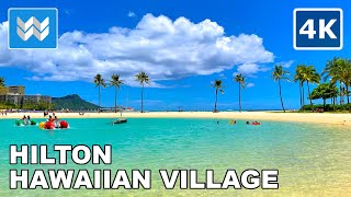 4K Hilton Hawaiian Village Waikiki Beach Resort in Honolulu Oahu Hawaii USA  Hotel Walking Tour [upl. by Antsirhc918]