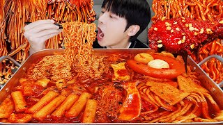 ASMR MUKBANG  직접 만든 불닭 떡볶이 양념치킨 핫도그 먹방 amp 레시피 FRIED CHICKEN AND Tteokbokki EATING [upl. by Machute]