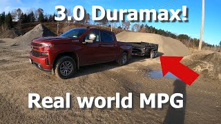 2021 Chevy Silverado 30 Duramax Max Tow Real world MPG [upl. by Alidus]