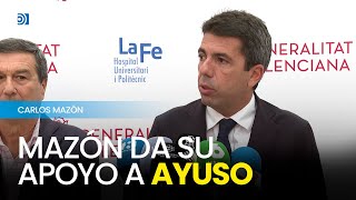 Mazón asegura que la decisión de Ayuso quotsolo deja en evidenciaquot a Sánchez [upl. by Nednil]