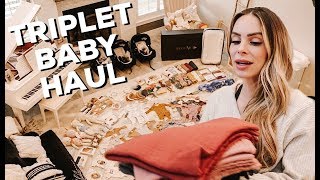 TRIPLET BABY HAUL  CARAS DREAM PUSH PRESENT  CHATWIN TRIPLETS  NUNA PIPA  DOCKATOT [upl. by Onimod17]