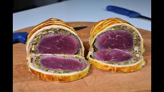 Beef Wellington Recipe Biftek u lisnatom tijestu recept  Sašina kuhinja [upl. by Lashar]