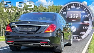 Mercedes S65 AMG V12 BiTurbo  0309 ACCELERATION TOP SPEED amp SOUND [upl. by Isiahi]