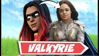 MAKING MARVELS VALKYRIE IN FORTNITE WITH NEW SUPERHERO SKINS  Fortnite [upl. by Nnhoj]