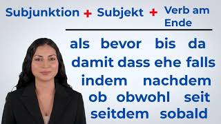 Deutsche Grammatik B2 C1 Deutsche Konnektoren  Subjunktionen  Satzbau  Deutsch lernen  German [upl. by Hannej]