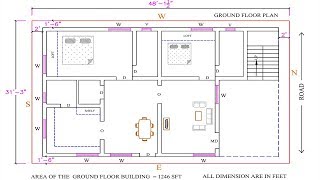 North facing building plan as per vastu 31 x 48 2019 [upl. by Rennat]