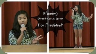 Winning Student Council Speech For President  Charisma Joy [upl. by Broeker884]