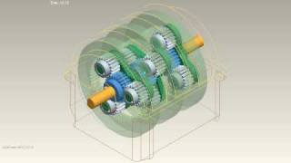 Planetary Gearset with 3 Stages of Reduction with Body [upl. by Ahsiemak362]