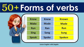 Forms of verb  50 Three forms of verb regular amp irregular  In English [upl. by Worlock]