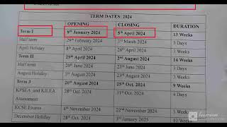 2024 Academic calendarTerm 1term 3 Term dates [upl. by Corbet189]