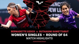 Bernadette Szocs vs Suthasini Sawettabut  WS R64  Singapore Smash 2024 [upl. by Nwotna]