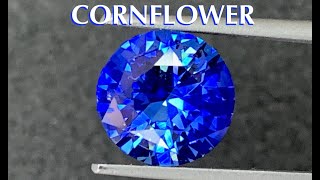 Natural Cornflower Blue Sapphire Round Diamond Cut  9mm  by Gandhi Enterprises Vibrant Blue [upl. by Horatia]