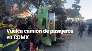 ACCIDENTE  Vuelca camión de pasajeros en la México  Cuernavaca se reportan heridos [upl. by Rebma430]