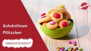 Einfache Plätzchen für Kinder  Schokolinsenplätzchen  Kinderleichte Becherküche [upl. by Dow]