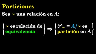 Particiones Toda relación de equivalencia induce una partición [upl. by Ellata]