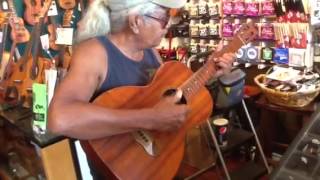 Ned Kaapana fooling around at Hawaii Music Supply MGM video [upl. by Karl]