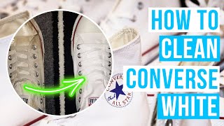 How to CLEAN CONVERSE WHITE shoes  Hand wash or in washing machine without turning them yellow [upl. by Cornall]