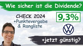 Volkswagen Aktienanalyse 2024 Wie sicher ist die 93 VW Dividende günstig bewertet [upl. by Artima]