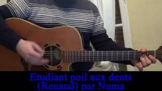 Etudiant poil aux dents Renaud  reprise guitare voix HD 1981 [upl. by Eek]