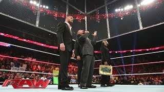 The Authority adds a major stipulation to Cena vs Orton at Hell in a Cell Raw Oct 20 2014 [upl. by Ahsennek]