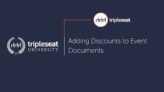 Adding Discounts to Event Documents Level 2  TSU [upl. by Eben696]