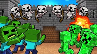 MOB BATTLE MAP WARS Creeper vs Skeleton vs Zombies [upl. by Arytahs738]