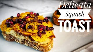 Delicata Squash Recipe  Hummus amp Squash Toast [upl. by Ielirol173]