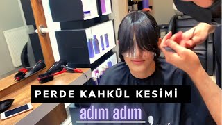 Perde kahkül saç kesimi nasıl yapılır  Curtain bangs kesimi haircut  Kakül perçem şekillendirme [upl. by Haugen]