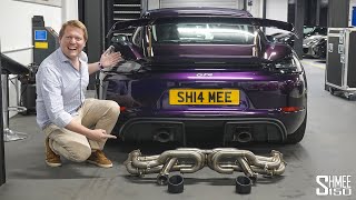 PORSCHE GT4 EXHAUST UPGRADE JCR Titanium Valved Race Pipes Installed [upl. by Elkin]