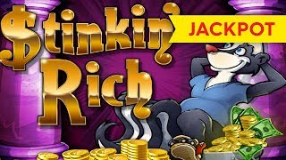 JACKPOT HANDPAY Stinkin’ Rich Slot  25 Max Bet  AWESOME [upl. by Nirehtac]