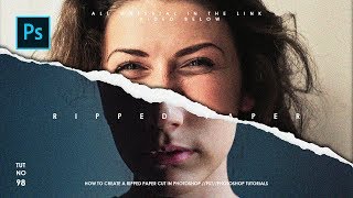 How to Create Ripped Paper Portrait Effect  Photoshop Tutorials [upl. by Adelle]