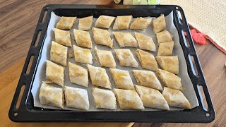 KURU BAKLAVA NASIL YAPILIR❓️KOLAY PRATİK LEZZETLİ 👌baklava [upl. by Ainerbas]