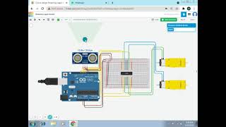 Obstacle Avoiding Robot Circuit Tinkercad 1 [upl. by Jana38]