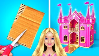 CÓMO HACER UNA CASA PARA BARBIE 💝 De Muñeca Pobre a Rica 👗🎉 Manualidades para Muñecas Por YayTime [upl. by Jobey]