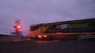 QRNational Aurizon Freight Train at Level Crossing 1812011  PoathTV Australian Railways [upl. by Ellevehs]