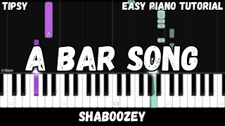 Shaboozey  A Bar Song Tipsy Easy Piano Tutorial [upl. by Gans]