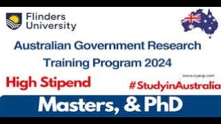 Flinders University AGRTP Scholarship International 202425 in Australia Fully Funded [upl. by Josephson]